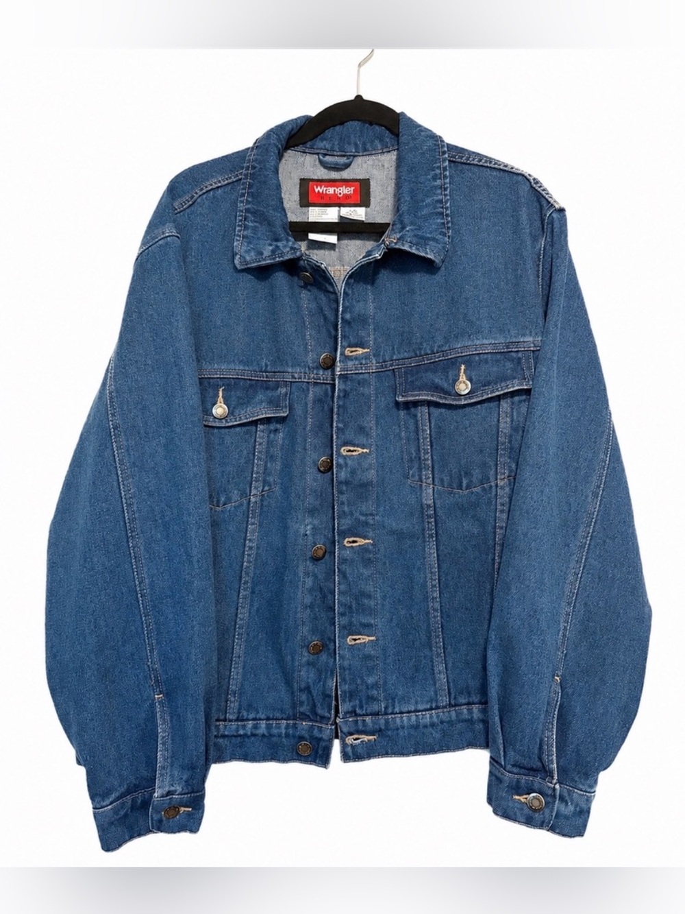 Vintage 90’s Wrangler Men's Classic Blue Denim Hero Jacket Size Large